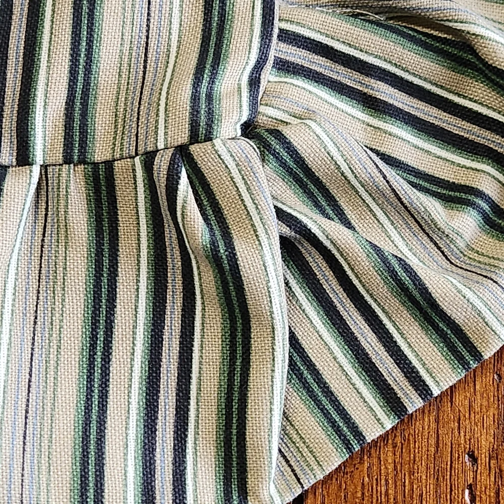Waverly Williamsburg Garden Images III Striped Ruffled Euro Pillow Sham NWOT